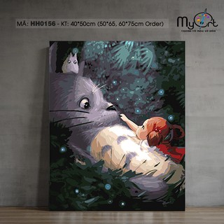 Tranh tự tô màu sơn dầu số hóa - Mã HH0156 Totoro Tranh hoạt hình Anime Nhật Bản