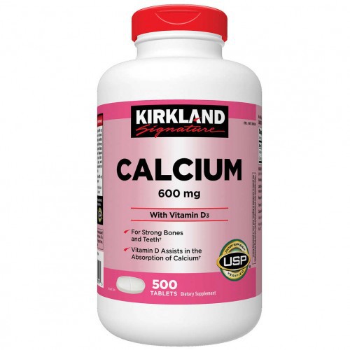 Canxi cho người lớn Kirkland Signature Calcium 600mg with Vitamin D3 phát triển hệ thống xương, phòng loãng xương OZSlim