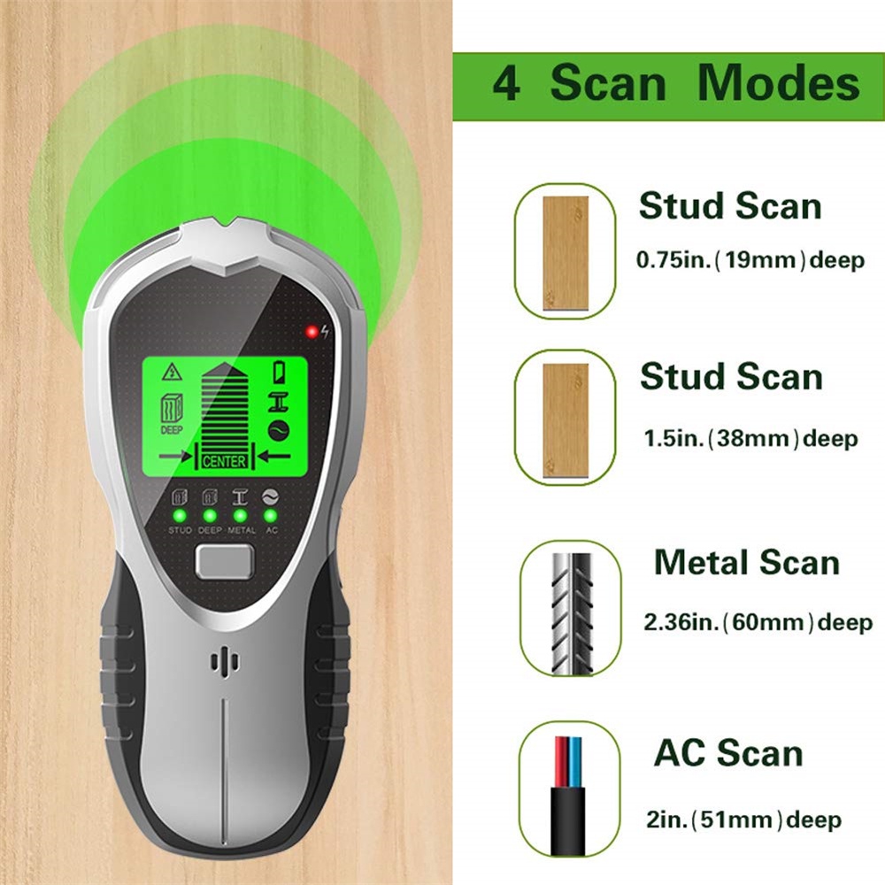 Máy dò kỹ thuật số bằng kim loại PCBFUN SH201 treo tường trang trí bốn trong một đa năng