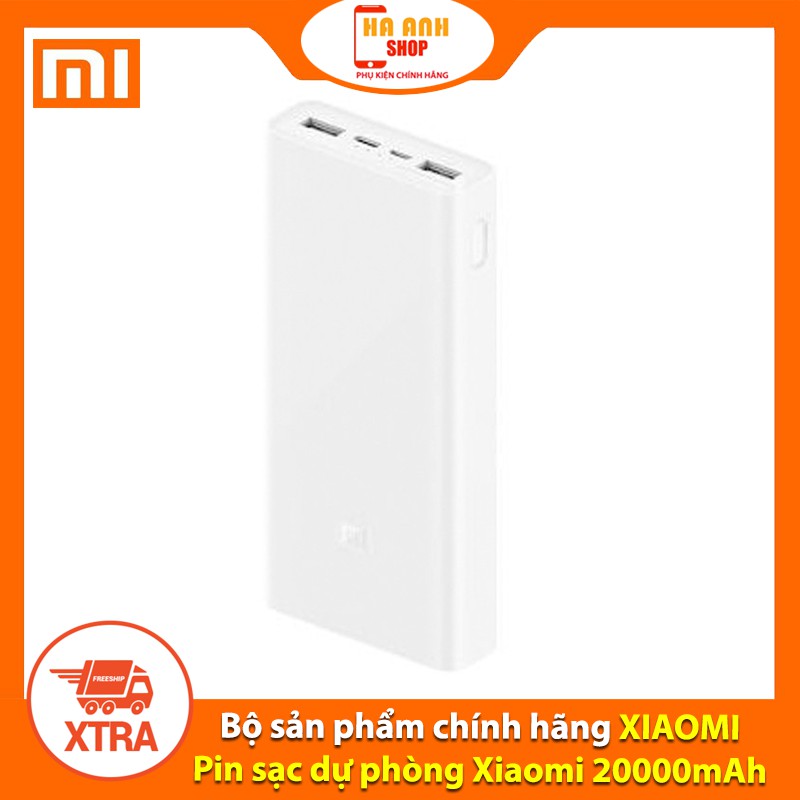 Pin sạc dự phòng Xiaomi Gen3 20000mAh sạc nhanh 18w cho iPhone IP Samsung Oppo iPad(Tặng mã Freeship Extra toàn quốc)