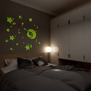 Phim hoạt hình dễ thương Star Moon Love Footprint Trang trí phòng ngủ Nhãn dán phát sáng