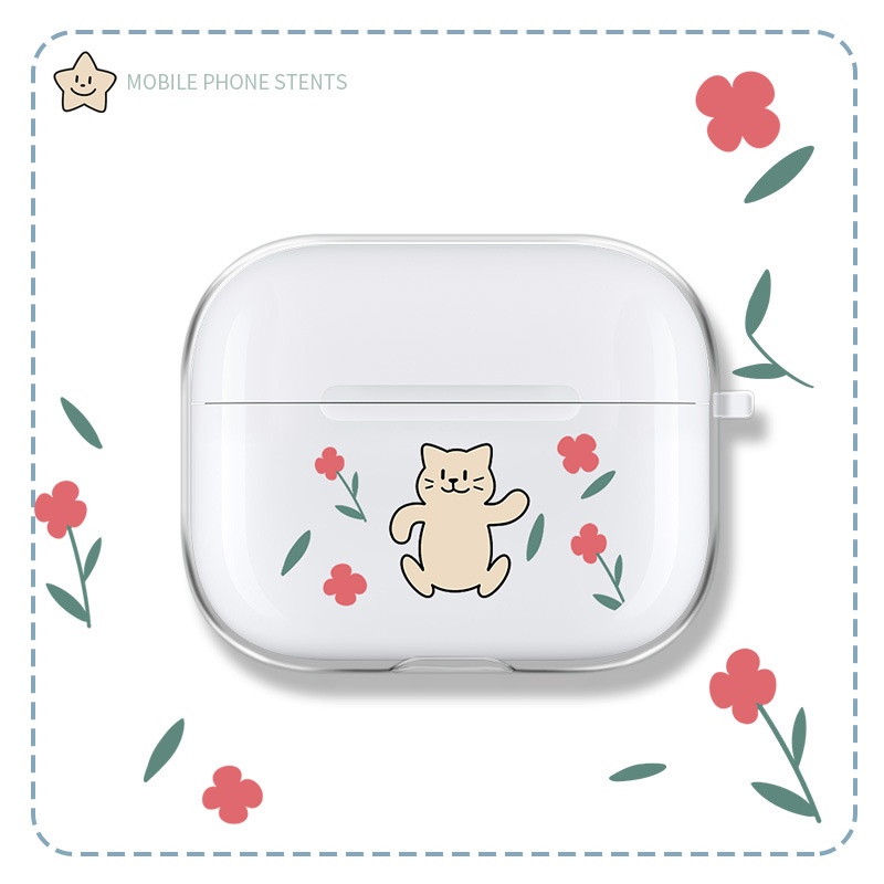Vỏ Bảo Vệ Hộp Sạc Tai Nghe Bluetooth Không Dây Airpods 2 / 3 Pro Trong Suốt Họa Tiết Hoạt Hình Nhật Hàn Dễ Thương