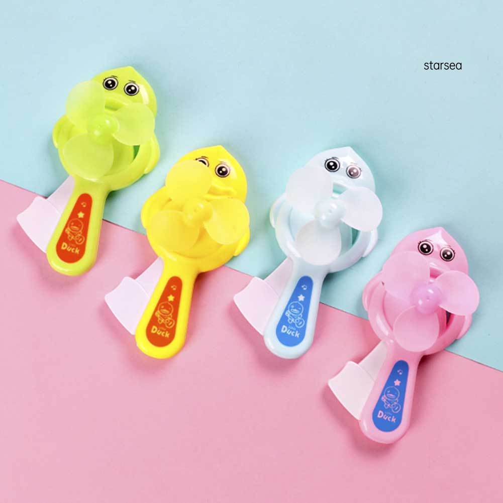 STSE_10Pcs Kids Children Cute Frog Bear Tiger Animal Hand Press Manual Cooling Fan