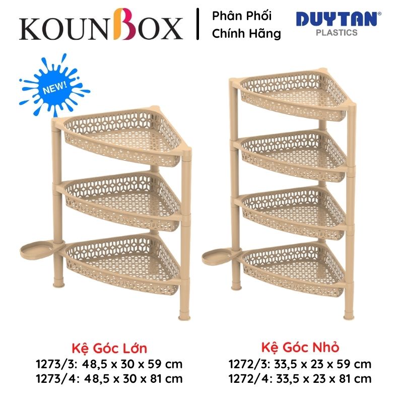 Kệ Góc Đa Năng DUY TÂN | 3 Tầng - 4 Tầng | Tối Ưu Không Gian Góc Phòng, Bếp, Nhà Tắm | Kounbox
