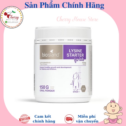 ✔️️️(Tặng Quà Xinh) Lysine bột cho bé từ 7 tháng đến 5 tuổi - Bio Island Lysine Starter ( 150g)