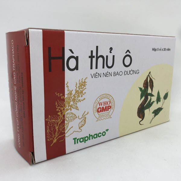 Hà Thủ Ô TRAPHACO viên nén bao đường - Dưỡng huyết, bổ can thận, làm đen râu tóc