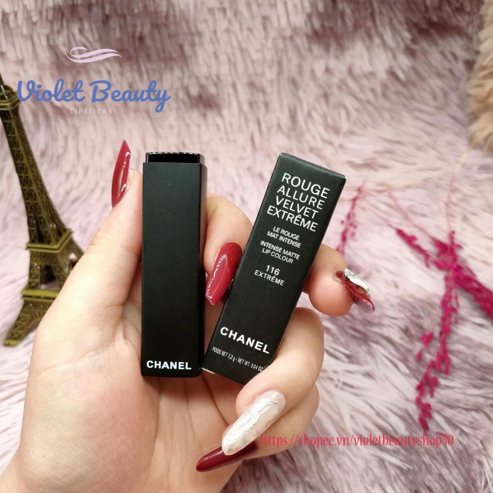 Son Chanel Rouge Allure Velvet 116 Extreme mini 1.2g bờ môi mềm mượt tự nhiên quyến rũ