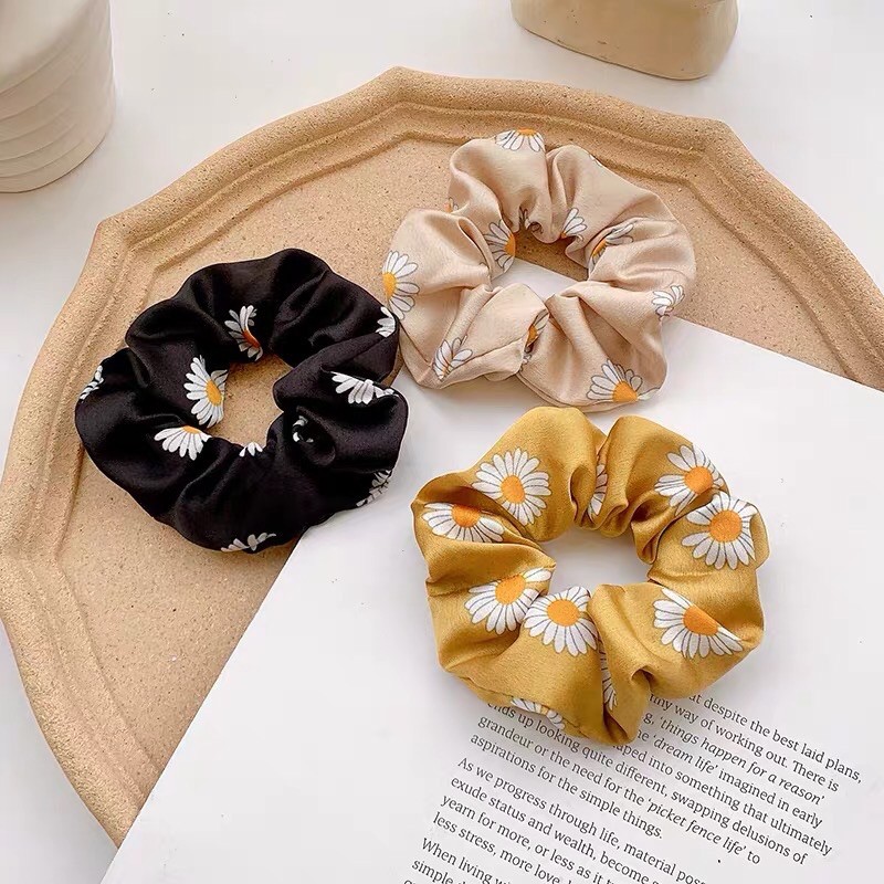 Cột tóc scrunchies dễ thương hình hoa cúc