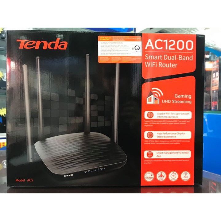 Bộ Phát Wifi TENDA AC5 chuẩn AC 1200Mbps TENDA AC5 | BigBuy360 - bigbuy360.vn