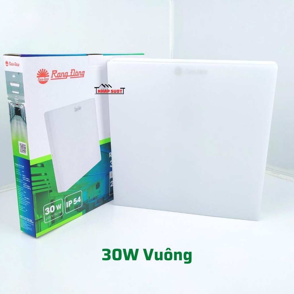 Đèn LED Ốp Trần Nổi 30W Rạng Đông Đế Nhôm, Thiết Kế Tràn Viền IP54 (Vuông/Tròn) - LN12