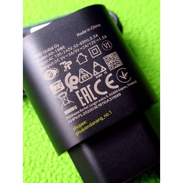 BỘ SẠC NHANH 18W NOKIA X10, T21, T20, G50, G21, G11, 8.3, 8.1 CHÍNH HÃNG NEW SEAL.