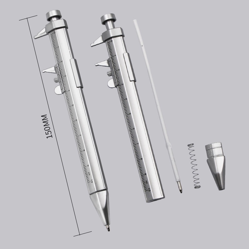 Bút Bi Hình Thước Kẹp Cơ Khí 10cm mực  xanh tiện dụng