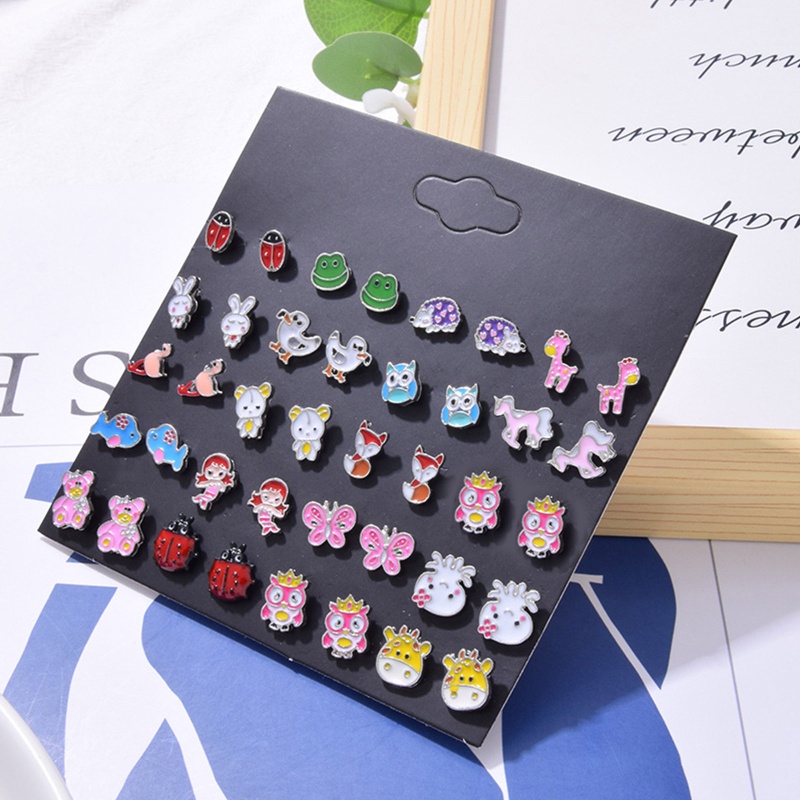 Set 20 Cặp Bông Tai Hình Ếch Đính Đá Thời Trang