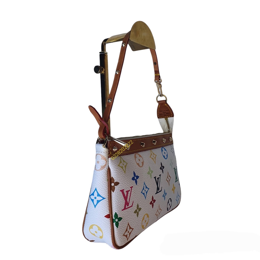 II.Túi lv trắng 7 màu hoa si Nhật kẹp nách xịn sò