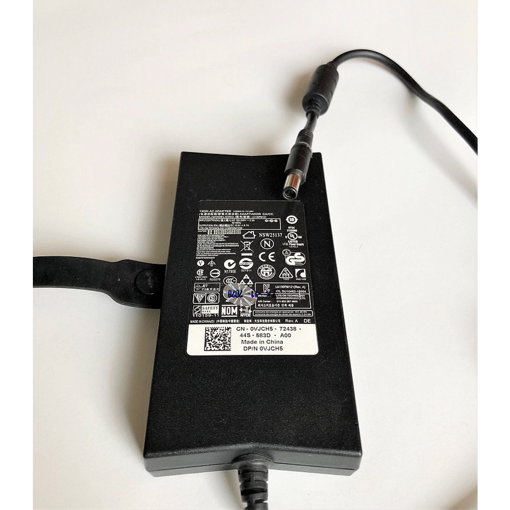 Adapter Sạc 130W Dành Cho Laptop Dell 19.5V 6.7A Slim Đầu Tròn Lớn 7.4mm Kim Giữa