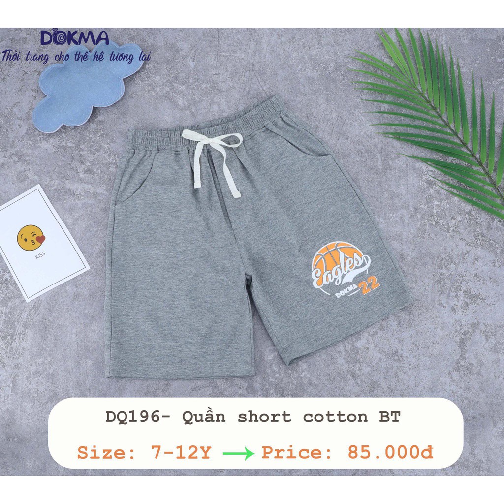 (7-12Y) Quần short / quần đùi vải cotton cho bé - DOKMA