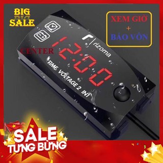 ĐỒNG HỒ ĐO VOL VÀ TIME 2 TRONG 1 < MẪU MỚI NĂM 2019> CHỐNG NƯỚC CỰC TỐT GẮN MỌI LOẠI XE MÁY