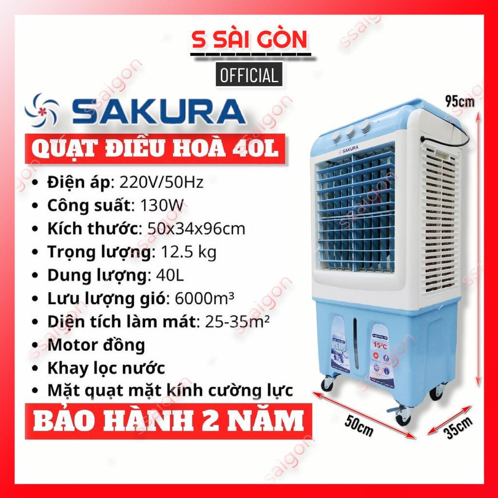 Quạt điều hòa làm mát bằng hơi nước 40 lít SAKURA 2022 mát lạnh mùa hè - Bảo hành 2 năm
