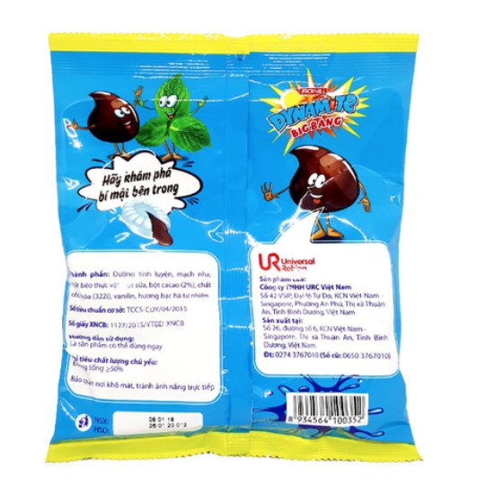 Kẹo Cứng hương bạc hà nhân sôcôla  Dynamite Bigbang Túi 330g