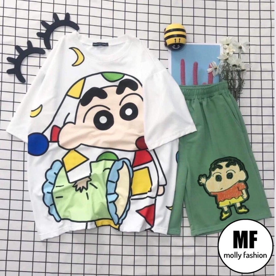Đồ bộ hoạt hình ❤️ Bộ mặc nhà form rộng Unisex SHIN ĐỒ NGỦ Freesize dành cho nam nữ Molly Đẹp