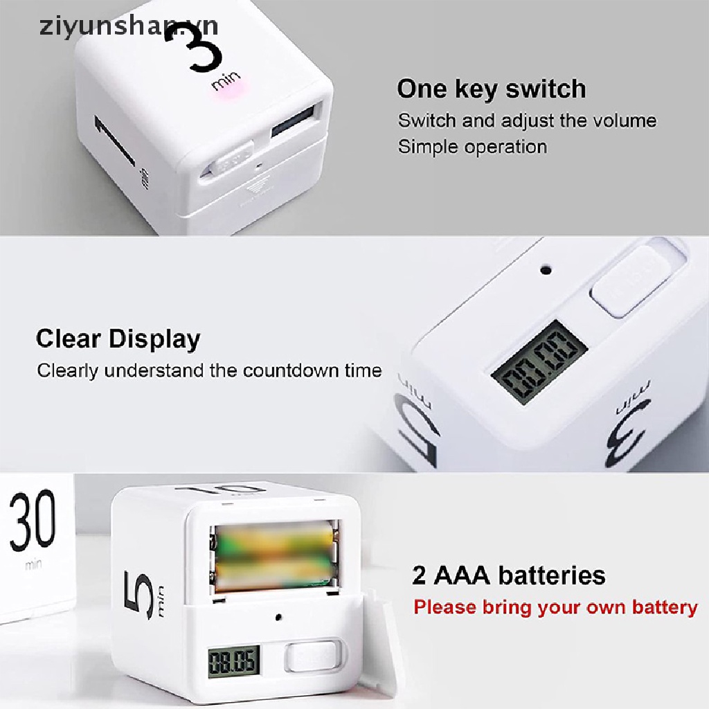 Đồng hồ hẹn giờ đếm ngược hình khối lập phương cảm biến độc đáo