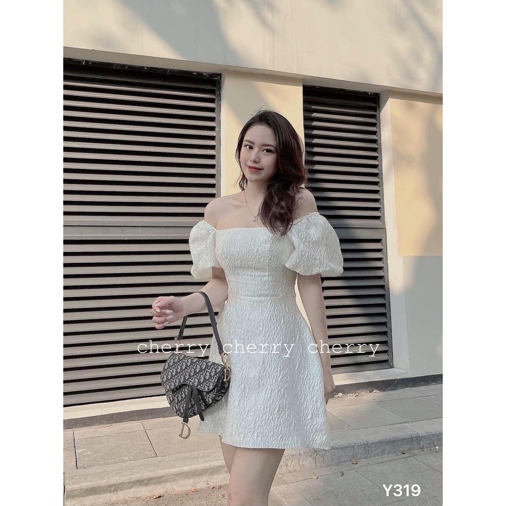 Váy xốp trễ vai Y