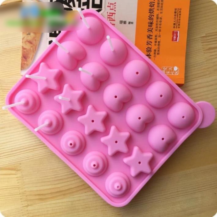 Khuôn thạch socola cakepops kẹo mút silicon 4 hình - Cao cấp