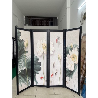 Vách bình phong gỗ tranh cửu ngư quần hội