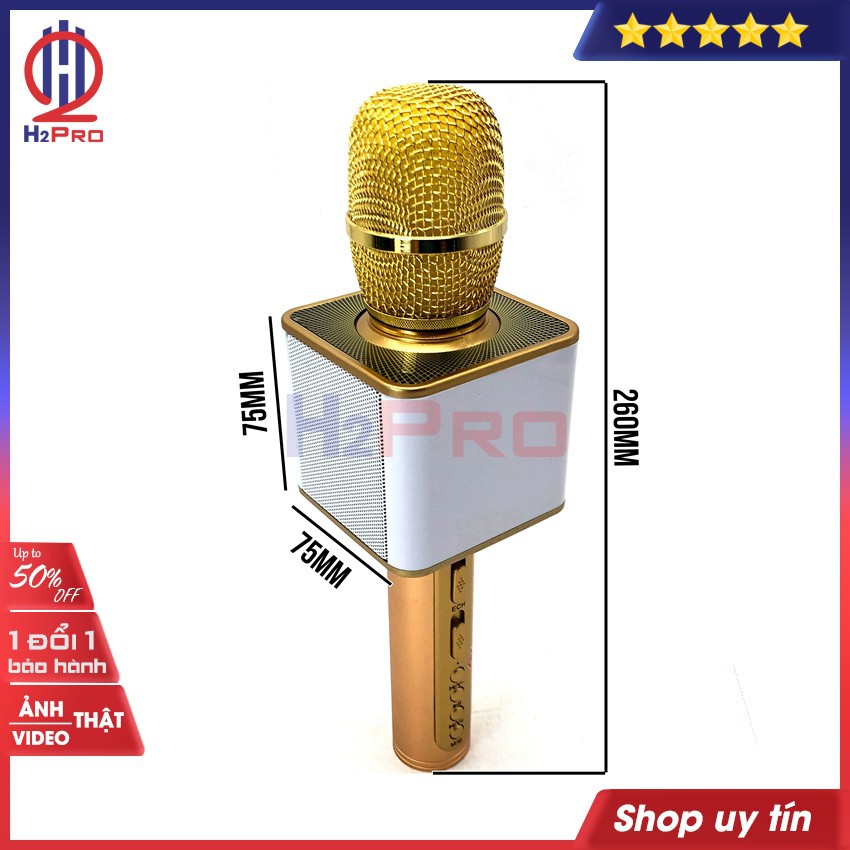 Micro bluetooth karaoke SDRD SD-08 H2Pro cao cấp USB-TF-AUX-pin khoẻ, hút tiếng, không rú rít (tặng 1 dây sạc 30k)