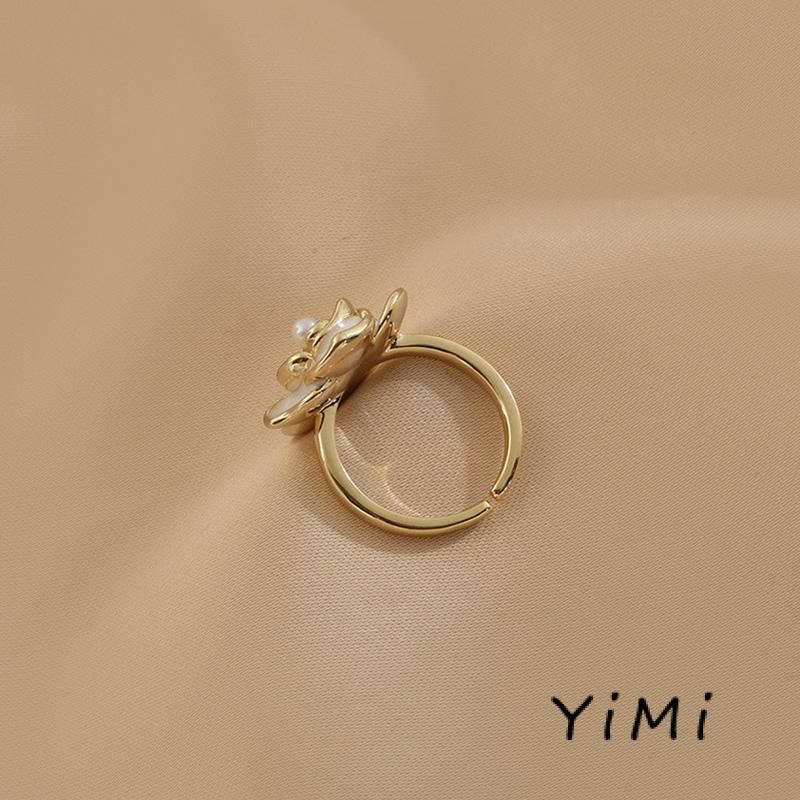 Nhẫn Hở Đính Hoa Ngọc Trai Chất Lượng Cao