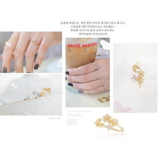 Nhẫn Hoa Bướm Đính Đá Xi Cao Cấp