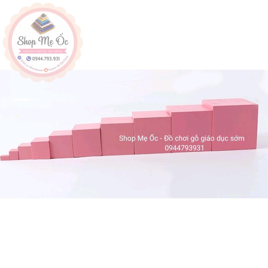 Giáo cụ Montessori_Tháp hồng size to bản Trương học(Ảnh thật)_The Pink Tower