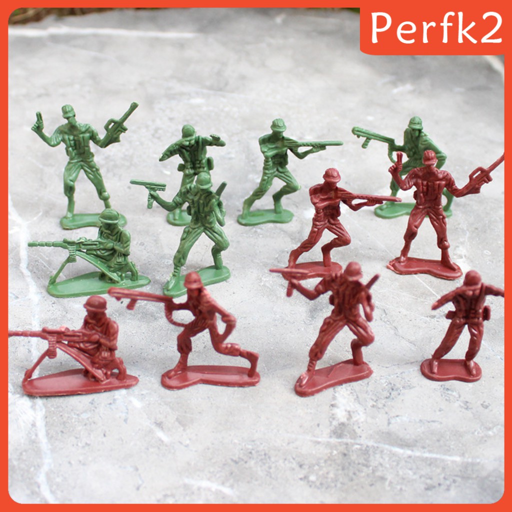 120Pcs Plastic Soldier 4cm Army Figures Army Sand Scene Model Green Color