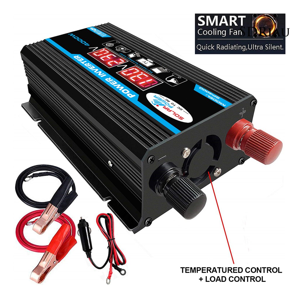 Thiết bị chuyển đổi nguồn điện chuyên dụng cho xe hơi từ Qcd 4000w 12v sang 220v