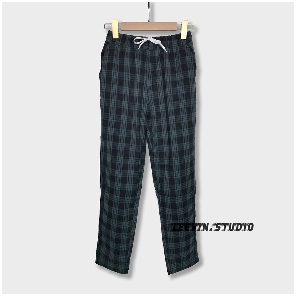 Quần Kẻ Caro PLAID Ống Suông Dài Unisex Nam Nữ - Kiểu quần baggy nữ baggy nam kẻ caro Outfits Leevin Store