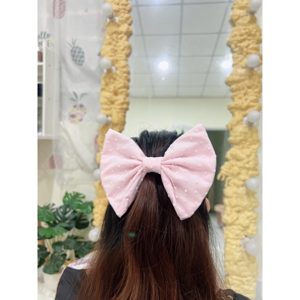 Kẹp nơ tiểu thư hình trăng sao, chấm bi xinh xắn