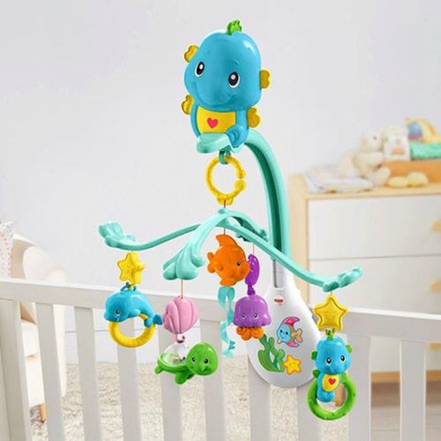 Đèn ngủ cá ngựa treo nôi fisher price đã qua sử dụng