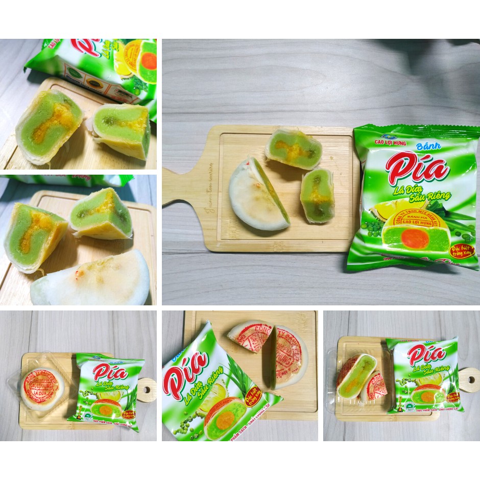 Bánh Pía Lá Dứa sầu riêng nhân trứng xây_ 1 cái 55g_Đặc sản Sóc Trăng_Bánh kẹo Cao Lợi Hưng_Bachhoaanhthu