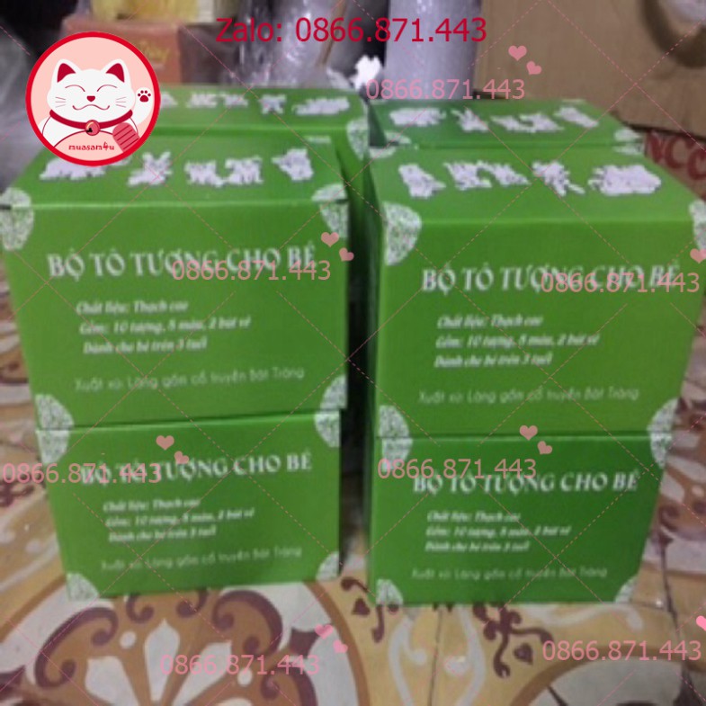 ⚡𝐅𝐑𝐄𝐄𝐒𝐇𝐈𝐏⚡ Bộ tô tượng mini cho bé (10 tượng tặng màu và 1 bút vẽ) - QA