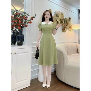 Bán sỉ  váy phối cổ sen