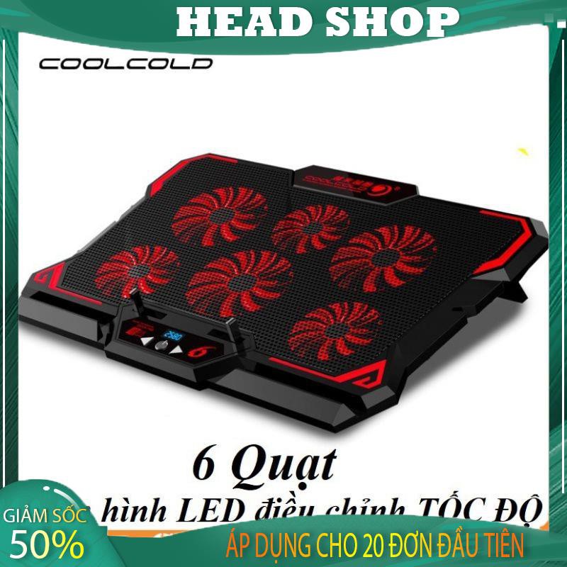 Đế tản nhiệt laptop COOL 6 2580RPM Màn hình điều khiển chống trượt làm mát nhanh quạt tản nhiệt gaming đèn led HEAD shop