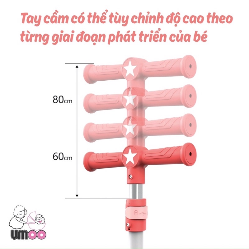 Xe trượt scooter Heo Umoo kiêm xe chòi chân cho bé