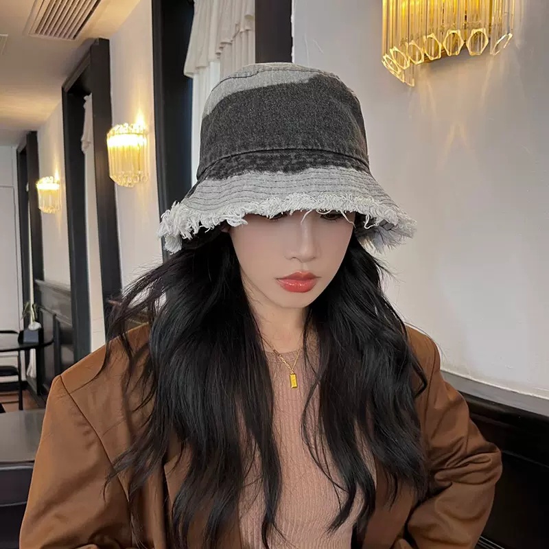 Mũ Bucket Chất Liệu Denim Phong Cách Thời Trang Nhật Bản Dành Cho Nữ