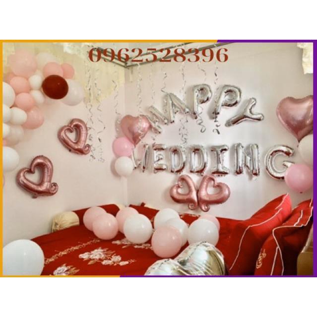 [ TẶNG QUÀ ] SÉT TRANG TRÍ PHÒNG CƯỚI TONE VÀNG { Tặng Bơm Keo }