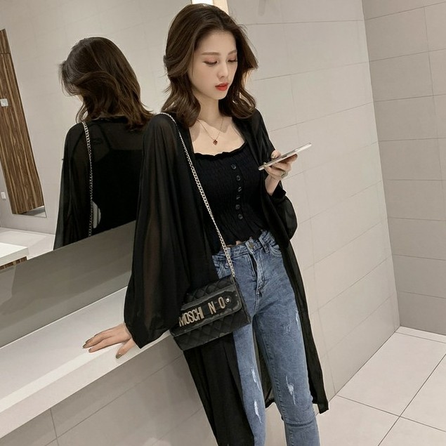 FREESHIP ĐƠN 99K_ Áo khoác voan dáng dài phong cách trẻ trung thanh lịch dành cho nữ | BigBuy360 - bigbuy360.vn