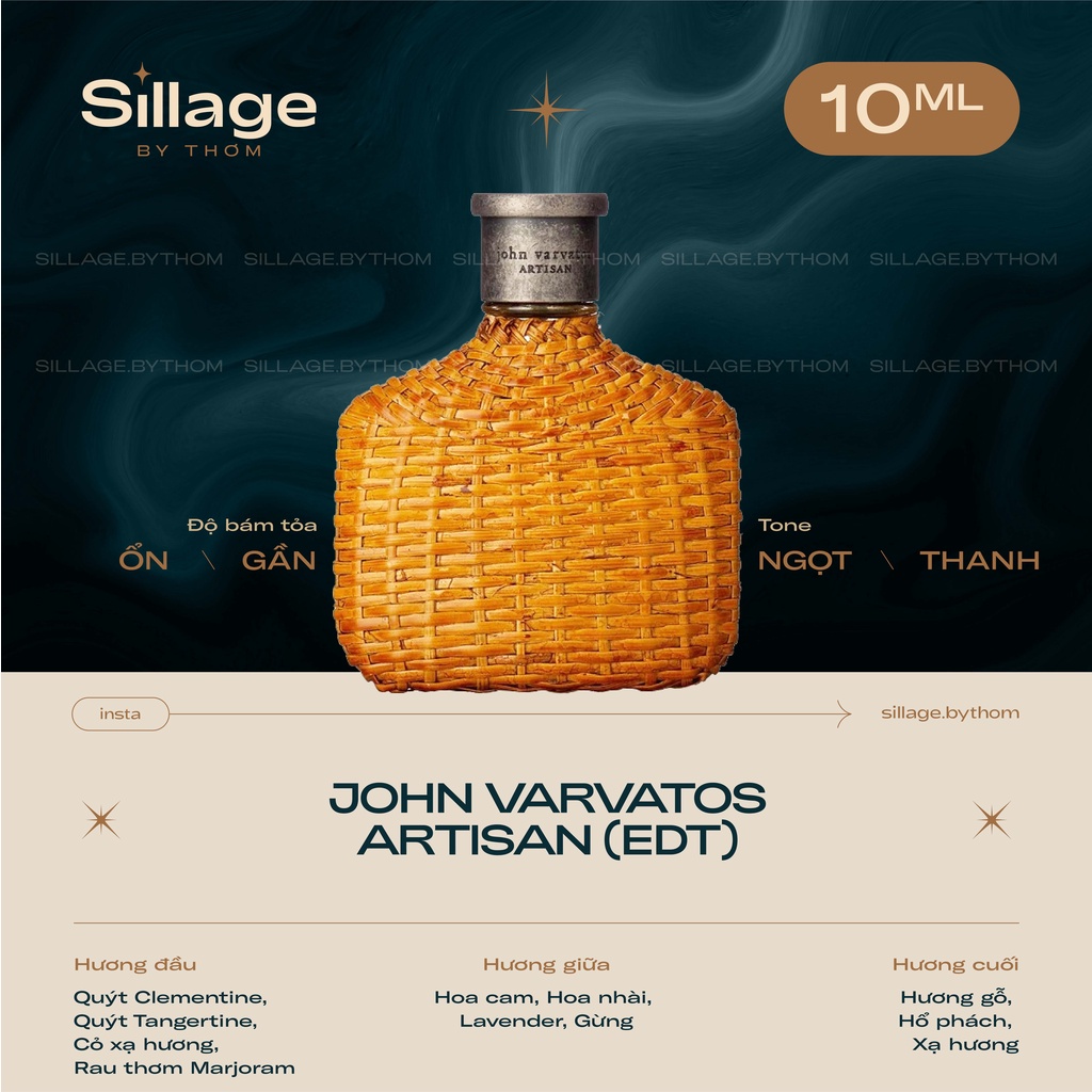 JOHN VARVATOS ARTISAN EDT | Mẫu thử nước hoa unisex