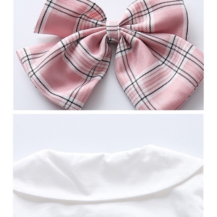 Váy Bé Gái, Set áo sơ mi + chân váy bé gái kiểu nữ sinh đáng yêu