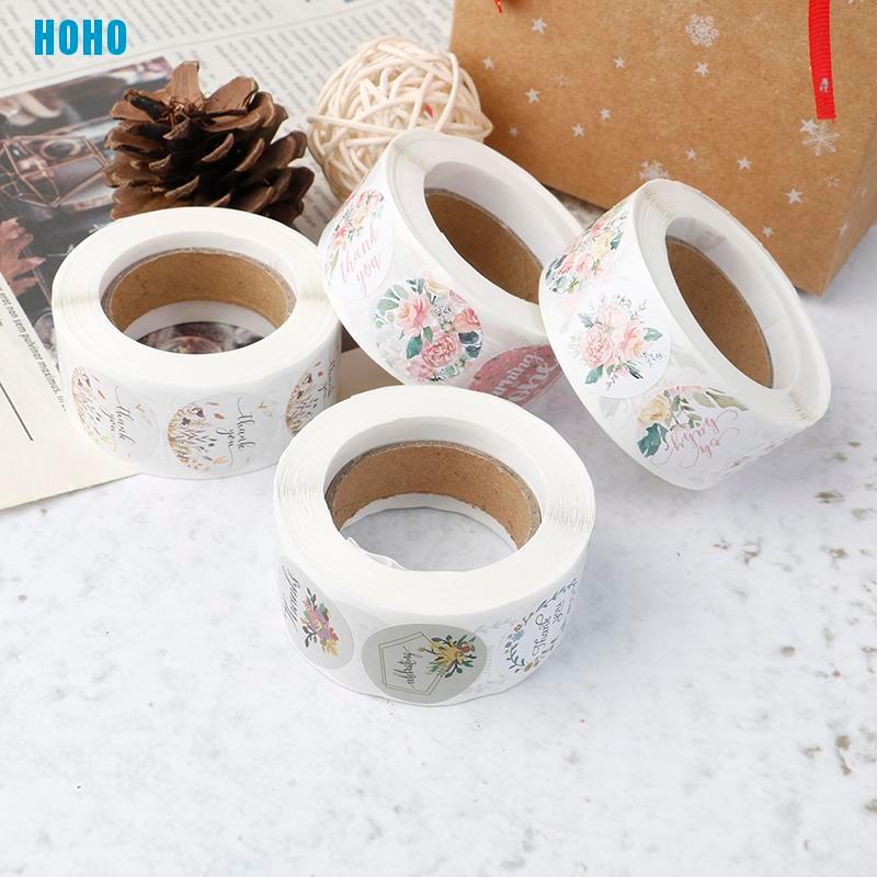 Cuộn 500 Nhãn Dán Họa Tiết Chữ Thank You Thiết Kế Độc Đáo Trang Trí Đa Dụng