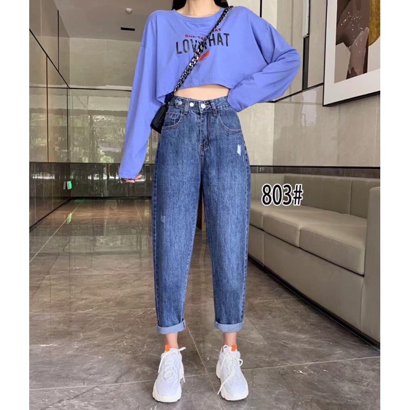 Quần jean baggy nữ quần bò baggy nữ quần jeans nữ lưng cao Top xu hướng 2022 - HAPONO-J006