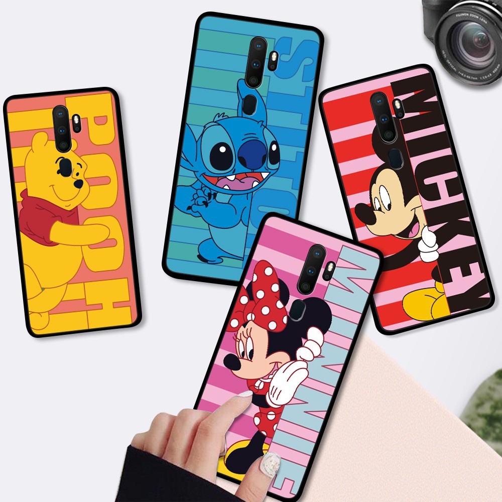 For OPPO A92 A31 2020 A9 2020 A5 2020 A91 A52 A71 A71K A73 A75s A83 A75 Soft Case Silicone Casing TPU Disney Cute Cartoon Mickey Minnie Mouse Pooh Stitch Phone Full Cover simple Macaron matte
